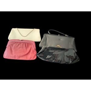 Lot of vintage clutches and convertible clutch/handbag.
